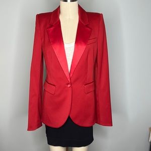 Rachel Zoe Satin Lapel Blazer - Red Size 6 (runs small)